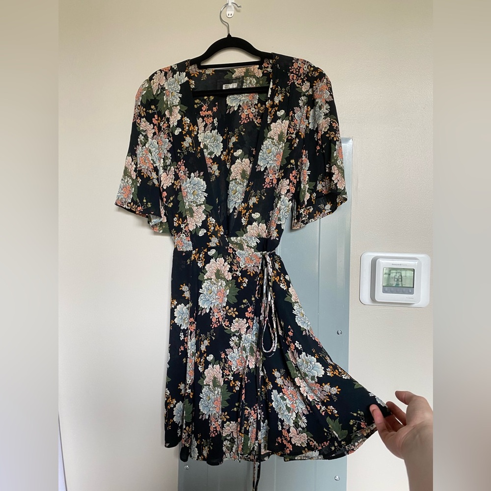 Reformation - floral a-line wrap dress